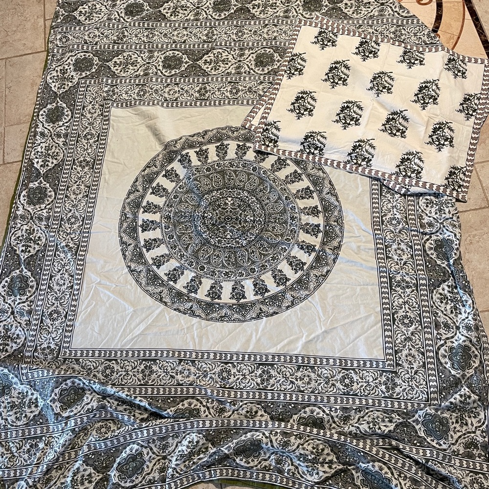Urban Outfitters Black and White Mandala Duvet Cover